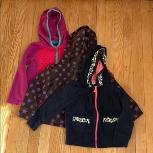 Gap, Oshkosh, Falls Creek sweatshirts, sz 3!
